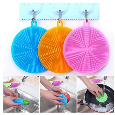 [COMBO 2] Miếng Rửa Chén Bát Silicon Có Lỗ Treo