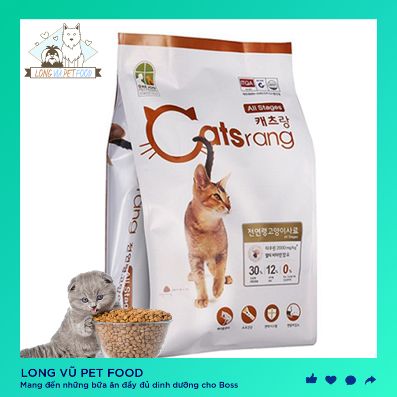 Thức ăn hạt cho mèo CATSRANG Hàn Quốc - Túi 1kg - 5kg thức ăn cho mèo phù hợp mèo lớn , mèo con hạt mèo Catrang - Long Vũ Pet Food