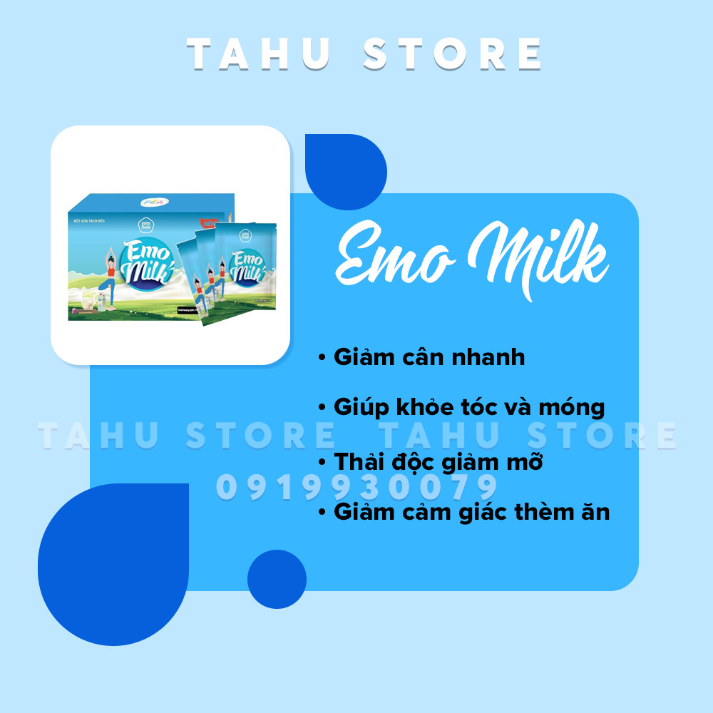Bột hòa tan giảm cân vị Sữa Emo Detox thơm ngon - TAHU