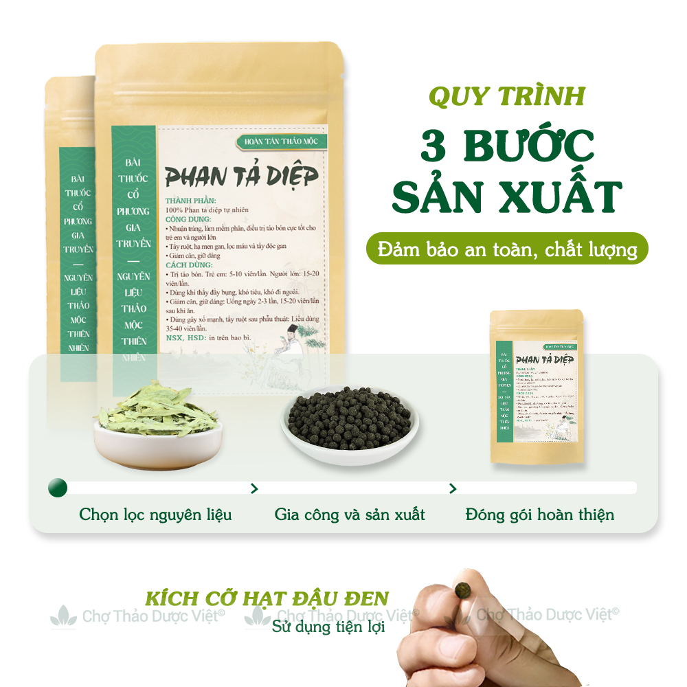 Phan tả diệp nguyên chất 100g, hỗ trợ giám táo bón, nhuận tràng, thải độc ruột, giảm cân, hoàn tán