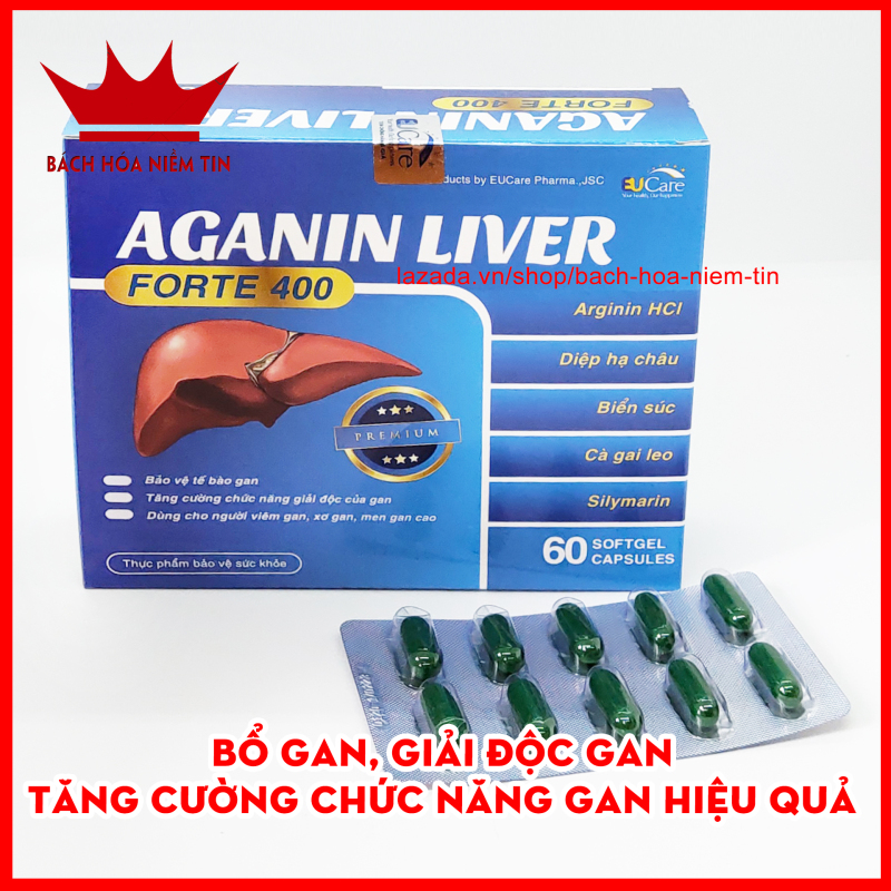 Viên uống bổ gan AGANIN LIVER - Hộp 60 viên tăng cường chức năng gan, giải độc gan, thanh nhiệt cơ thể