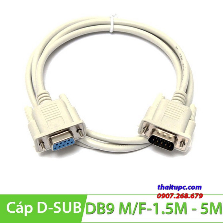 Cáp com db9 | cáp rs232 9 chân đực sang cái nối thẳng