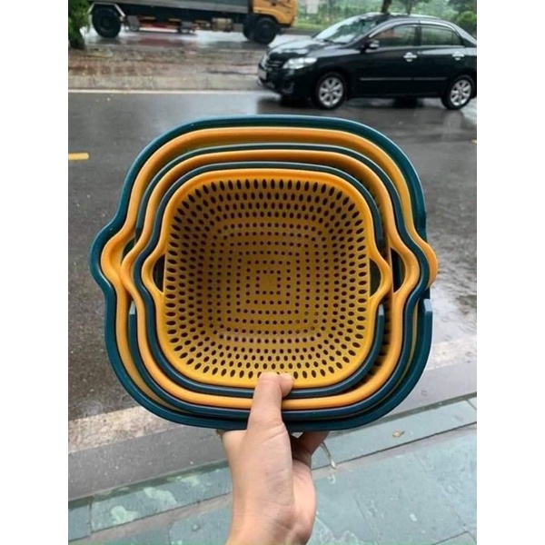 SÉT 3 BỘ CHẬU RỬA KÈM RỔ 6 MÓN