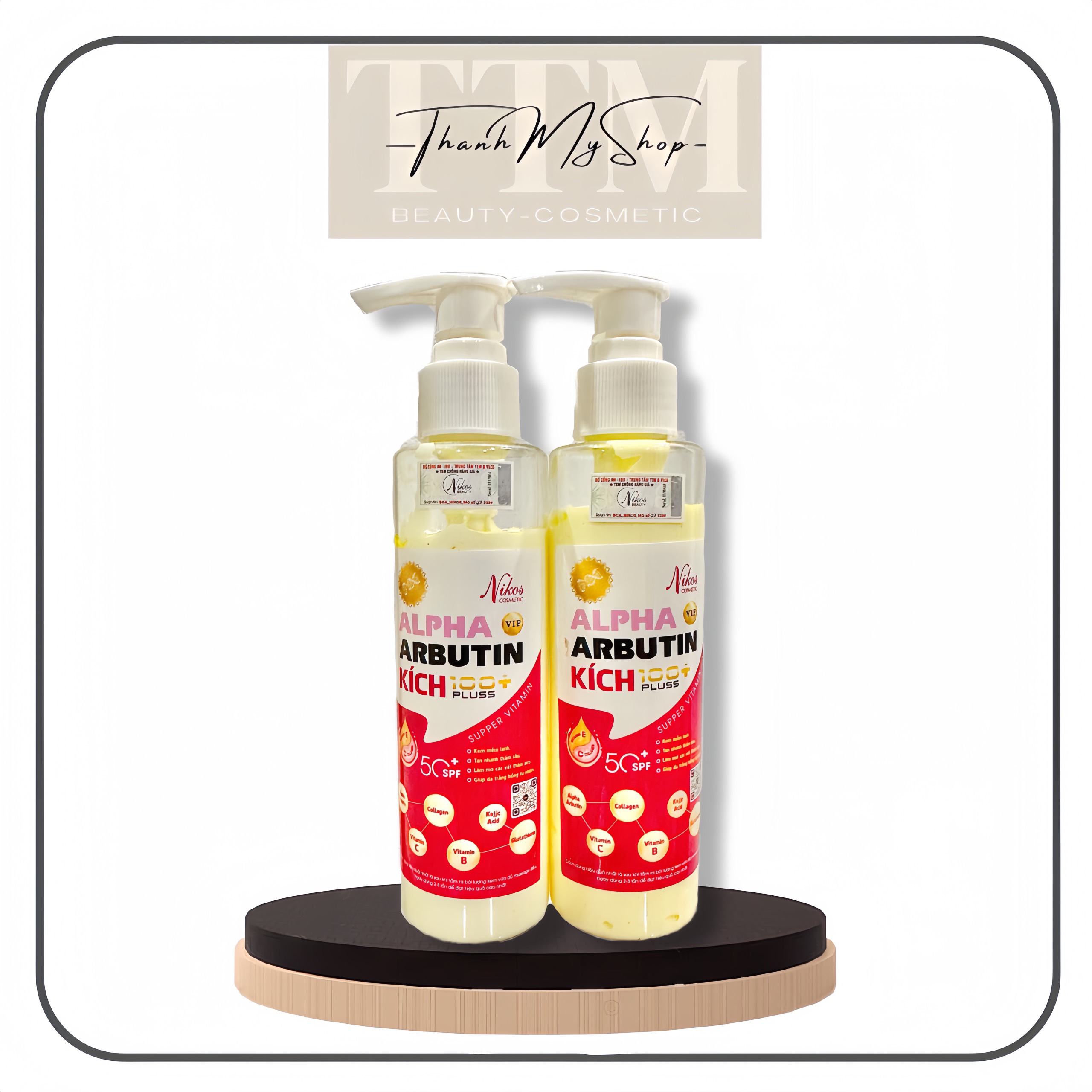 Kích trắng alpha arbutin vip 100+ plus - nikos beauty