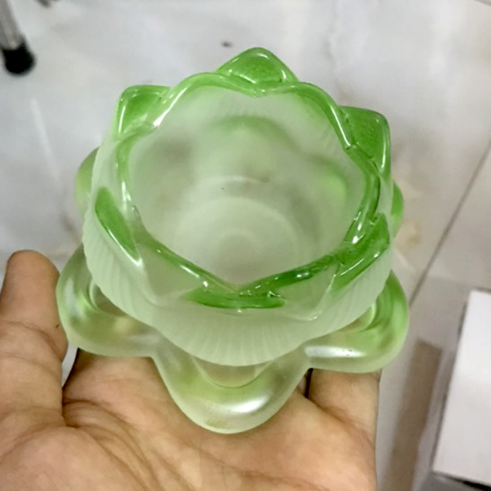 Đế hoa sen lưu ly nhiều màu đặt đèn cầy