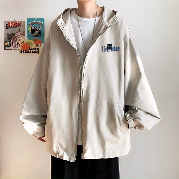 Áo khoác dù Unisex hình con mèo mun