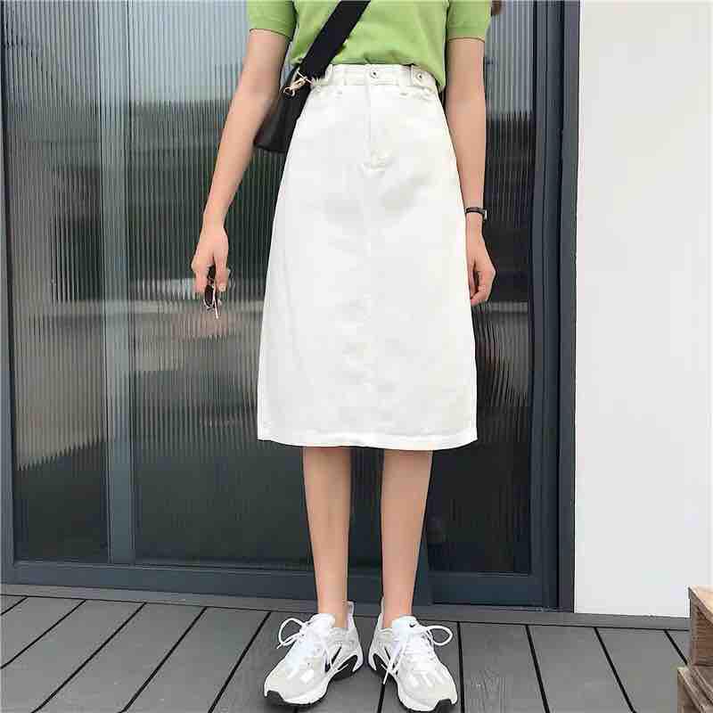 Chân váy cạp cao dài qua gối siêu đẹp