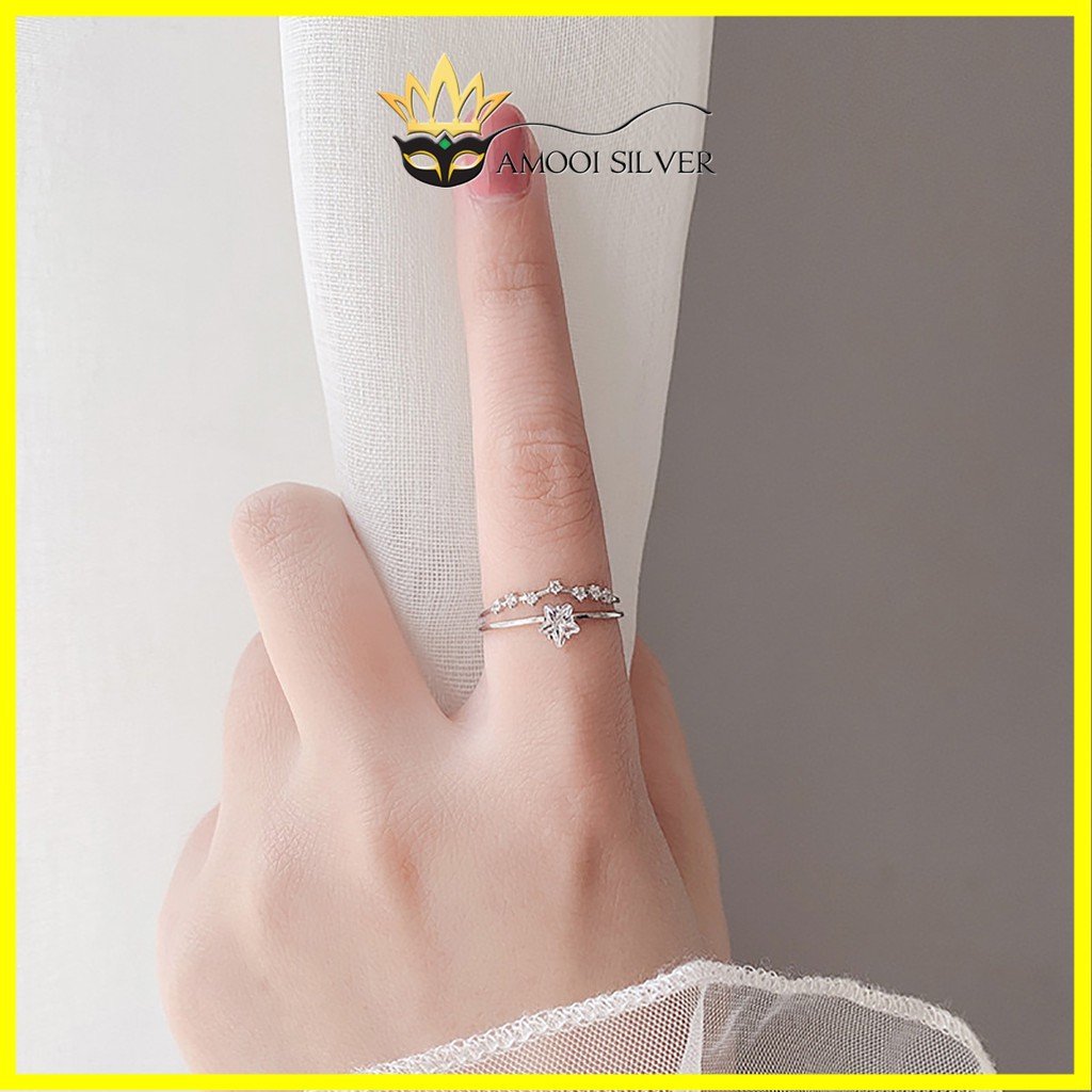 Nhẫn bạc S925 freesize the star - Amooi Silver AN38
