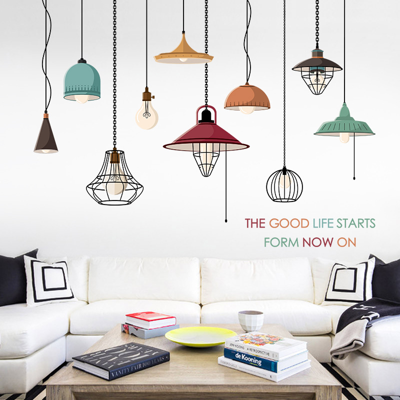 Decal dán tường đèn chụp nghệ thuật XH 9038