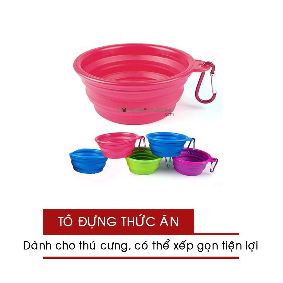 Tô Đựng Thức Ăn Cho Chó Mèo Silicon - Xếp Gọn Tiện Lợi - [Nông Trại Thú Cưng]
