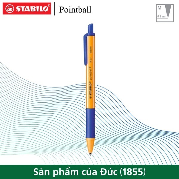 Combo Bút bi bấm STABILO  pointball POINT ( Xanh, Đen, Đỏ, Xanh lá, Tím, Xanh nhạt)