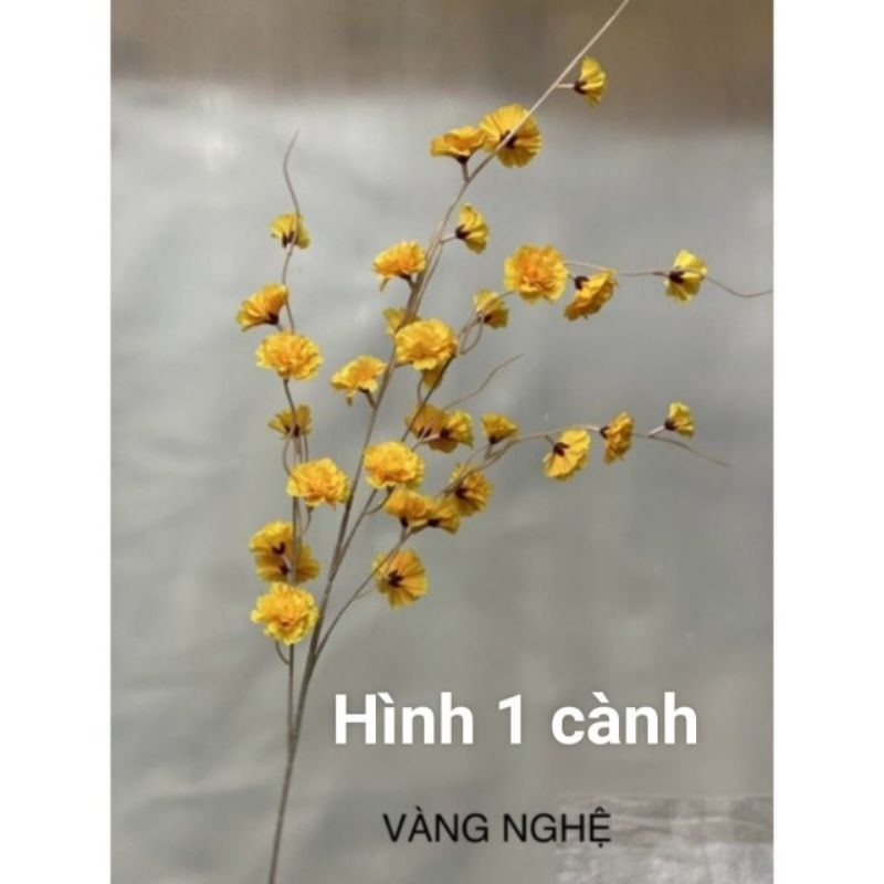Cành Đào Râu Dài 1m Lụa cao Cấp, Hoa Anh Đào 034
