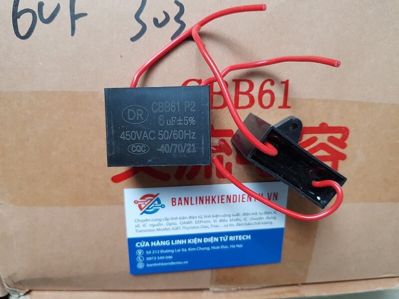 Combo 3 chiếc Tụ quạt CBB61 6uF 450V nhập khẩu