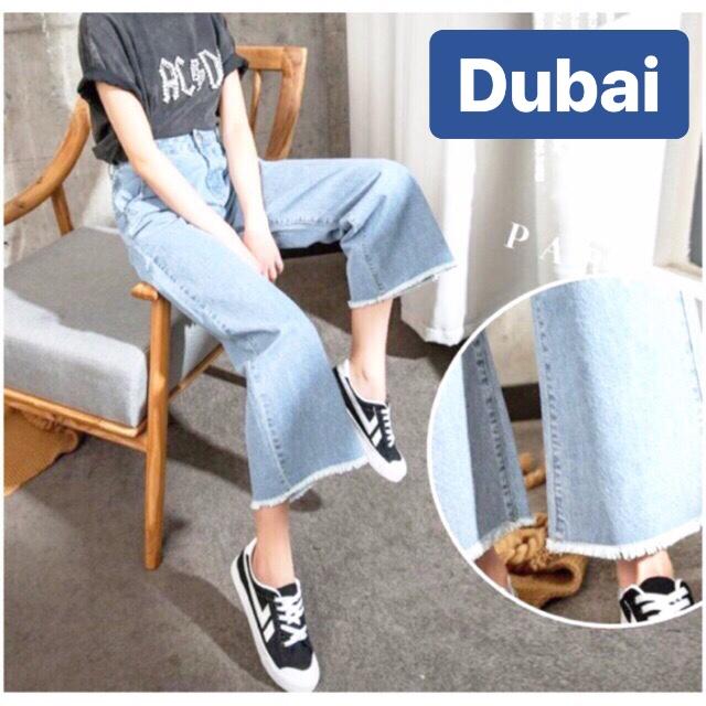 QUẦN JEAN BAGGY NỮ CHẤT BÒ XANH BIỂN ỐNG RỘNG LOE LƯNG CAO NÂNG MÔNG ULZAANG AMAZON CAO CẤP DB-6713 - DUBAI FASHION