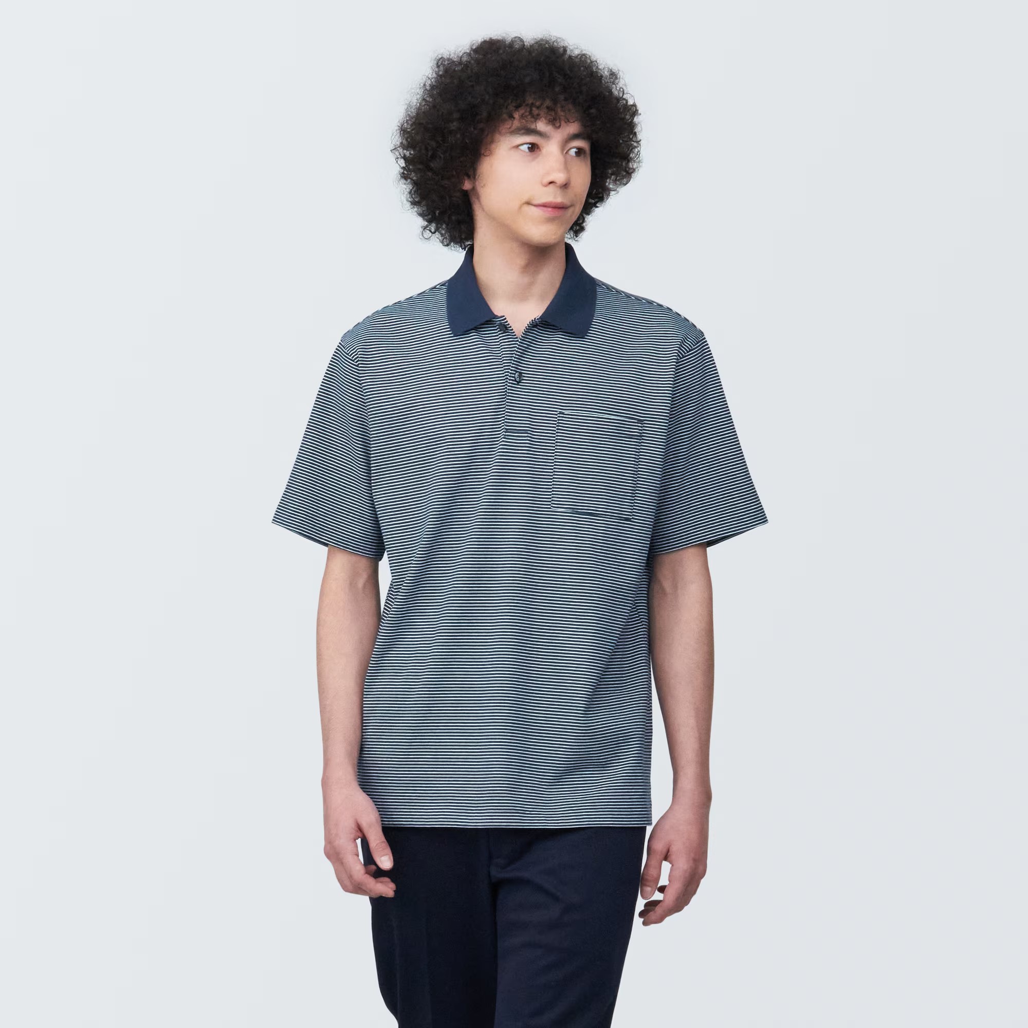 Áo Polo Vải Jersey Washed MUJI
