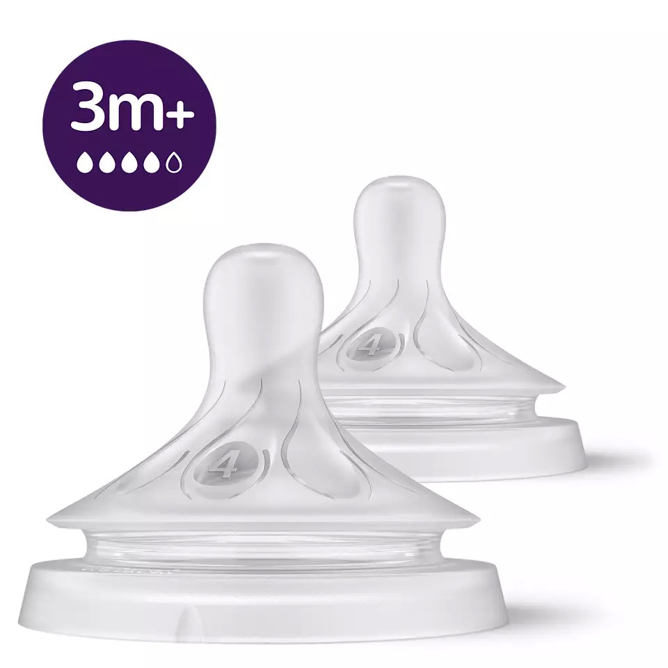 Bình sữa AVENT Natural 330ml mẫu mới ( Núm số 4 , 3 tháng +)