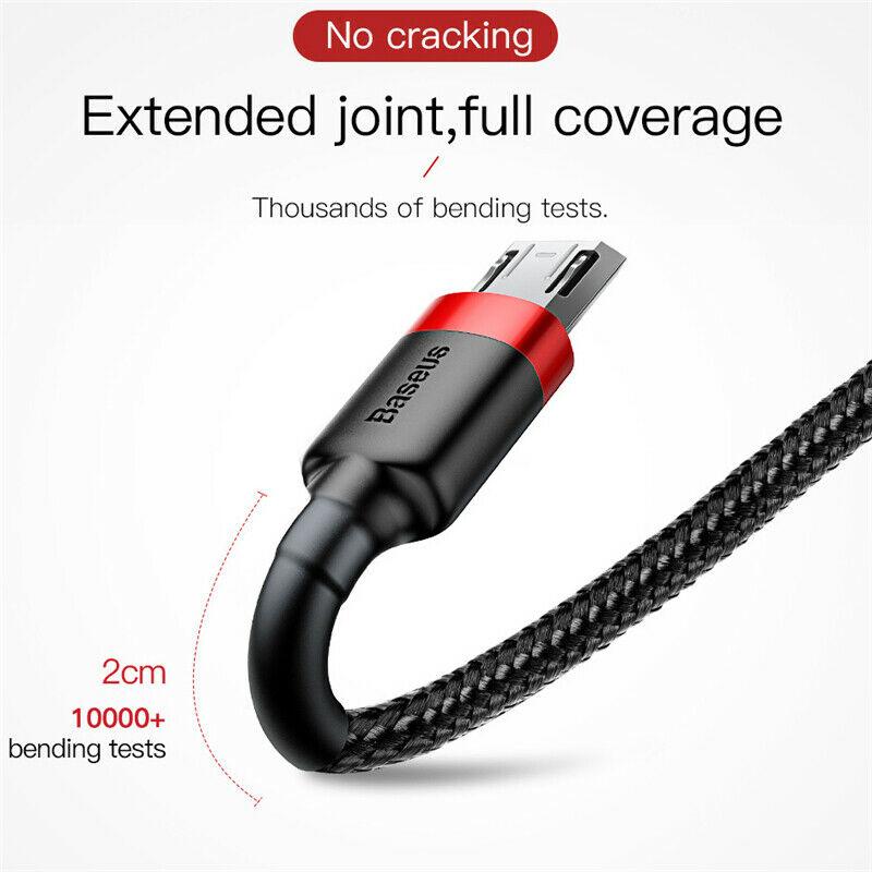 Cáp sạc nhanh Baseus Cafule Micro USB 1M cho Smartphone Android Samsung/ Xiaomi/ Oppo/ Asus/ Huawei (2.4A, Quick charge 3.0)