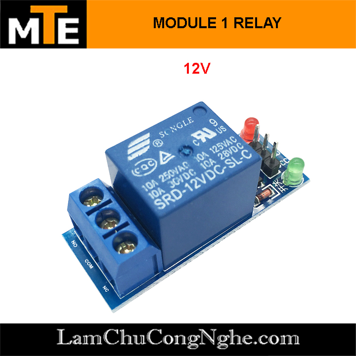 "Module relay 5V, 12V đóng cắt thiết bị điện 10A