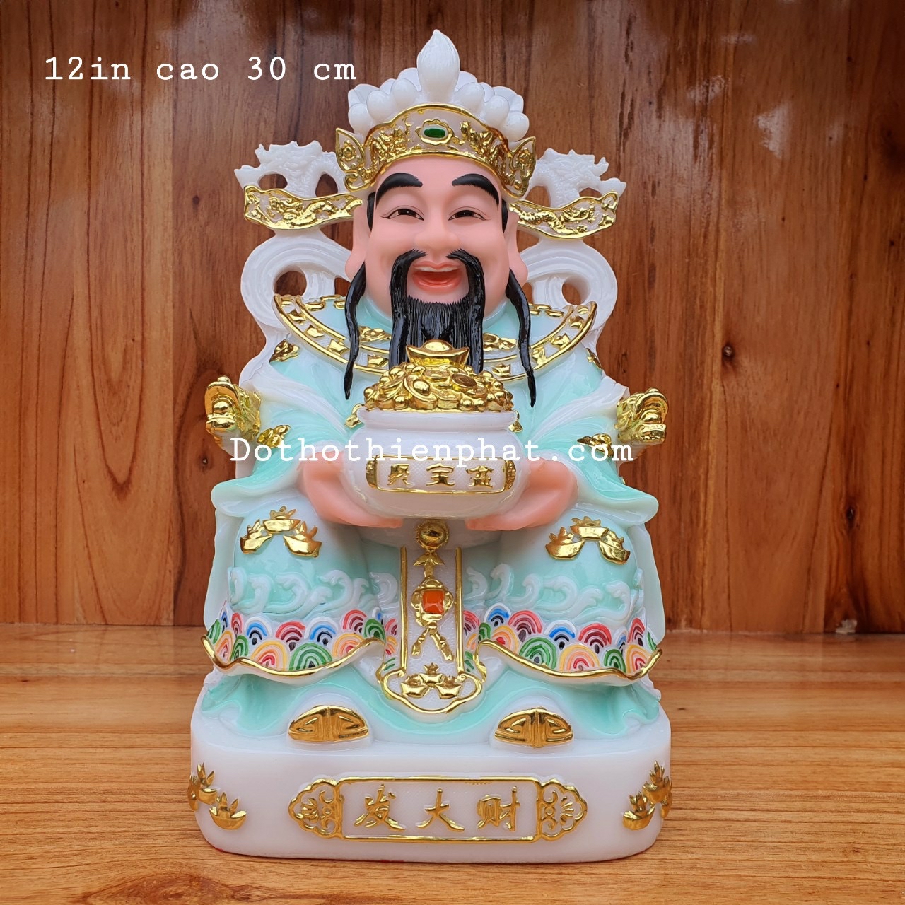 Tượng ông thần tiền đá 12in cao 30 cm rất đẹp
