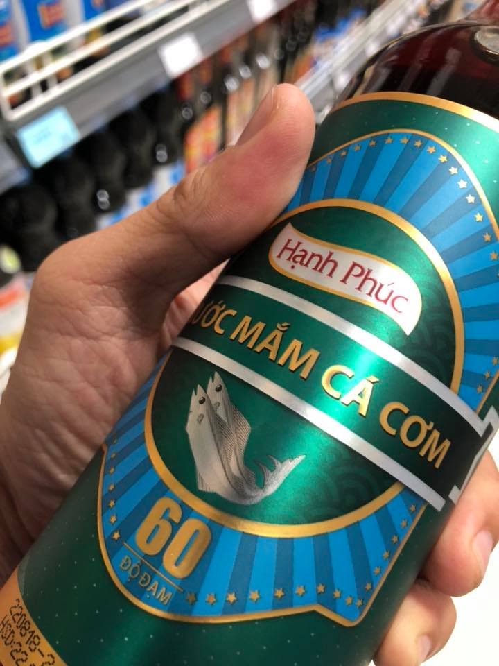 ( THÙNG XỐP) Nước Mắm Cá Cơm Hạnh Phúc 60 Độ Đạm (500ml)