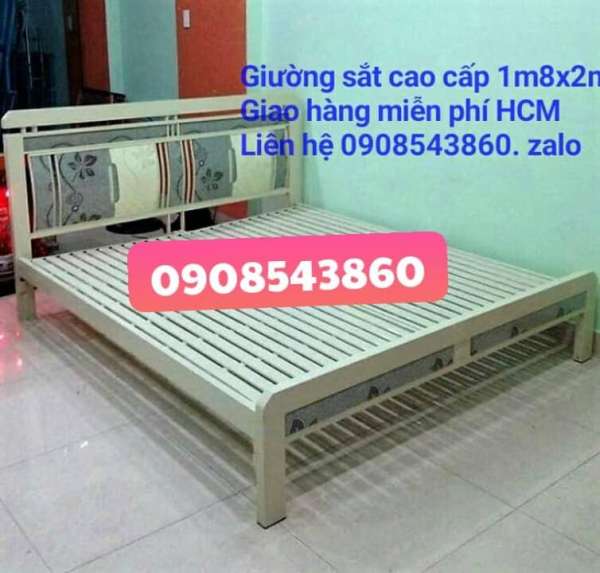 Giường sắt cao cấp 1m6