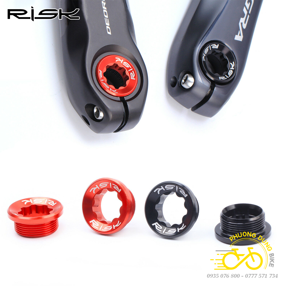 Ốc Vặn Đùi Đĩa Crank Xe Đạp M20 RISK – Trục Rỗng, Nhôm CNC, Nhẹ, Bền, Chính Hãng