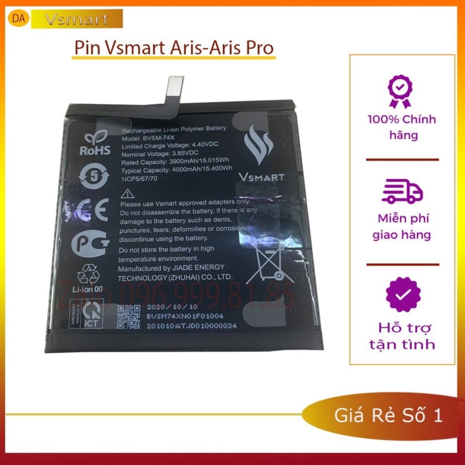 Pin Vsmart Aris_Aris pro (V74x)New Chính Hãng (Freeship )