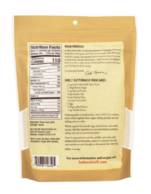 Bột spelt nguyên cám Bob's Red Mill 624g