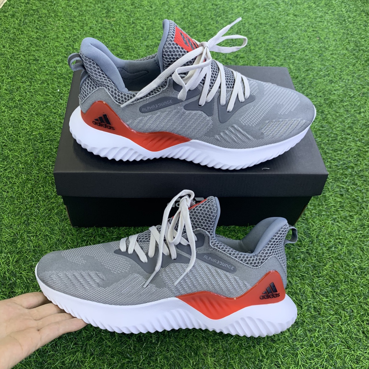 [ VIDEO ẢNH+HỘP BẢO VỆ GIÀY] giày thể thao Alphabounce beyond xám đỏ thời trang nam nữ