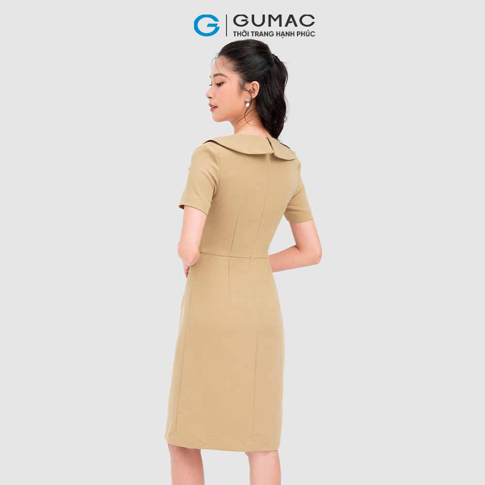 Đầm phối nút cổ  thời trang GUMAC DC11089