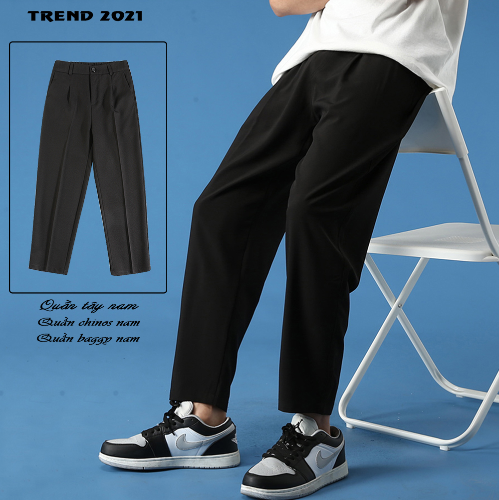 Quần Chinos Nam Công Sở Kiểu Dáng Thanh Lịch Ống Suông Lưng Cài Phối Chun Hot Trend 2024 Thời Trang Xuân Hè FASHION4MEN JOGGER NAM 9000063C16