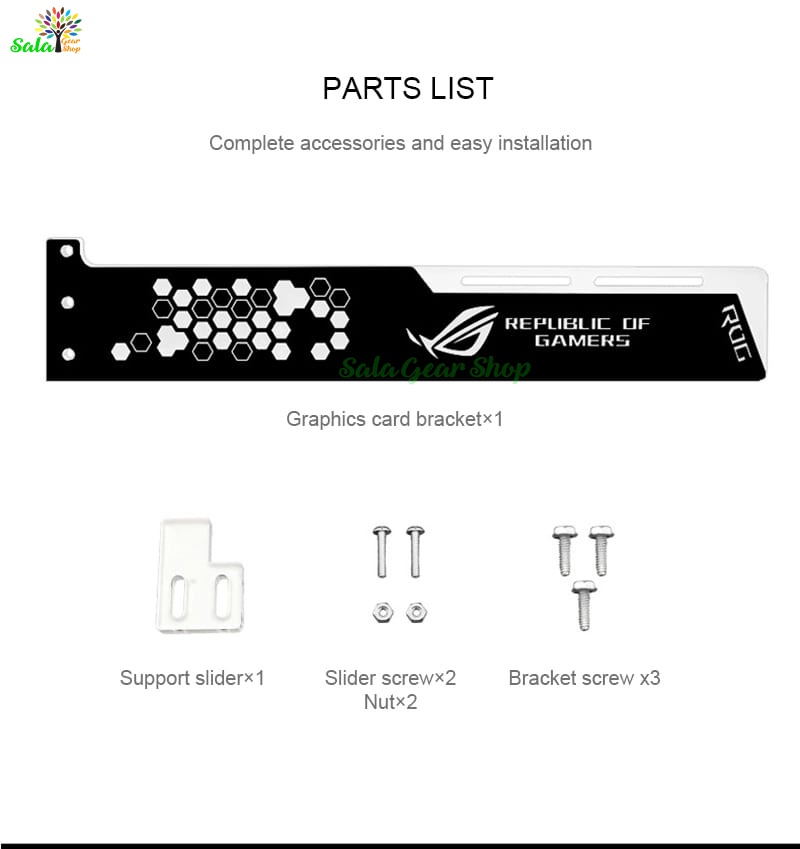 Đỡ Card VGA Logo AORUS/ ROG đồng bộ led hub Coolmoon