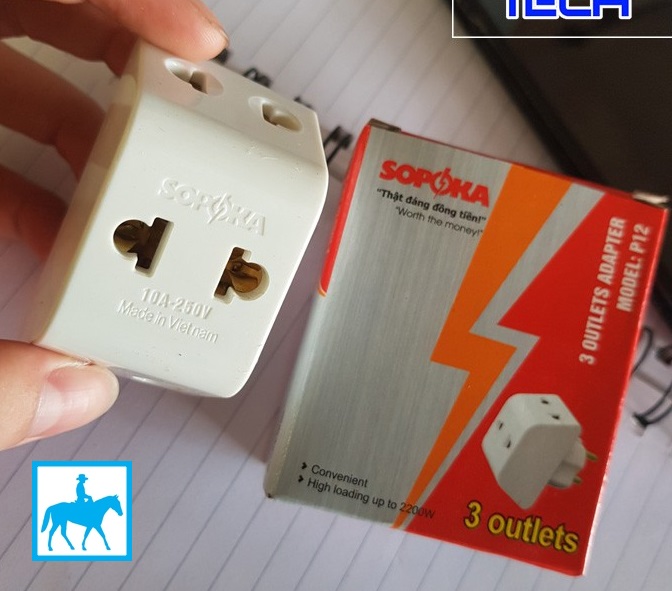 Phích Cắm Ổ Cắm Chia 3 2200W SOPOKA