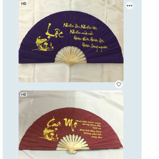 [ SIZE TO ] Quạt Lụa Thư Pháp Cầm Tay .