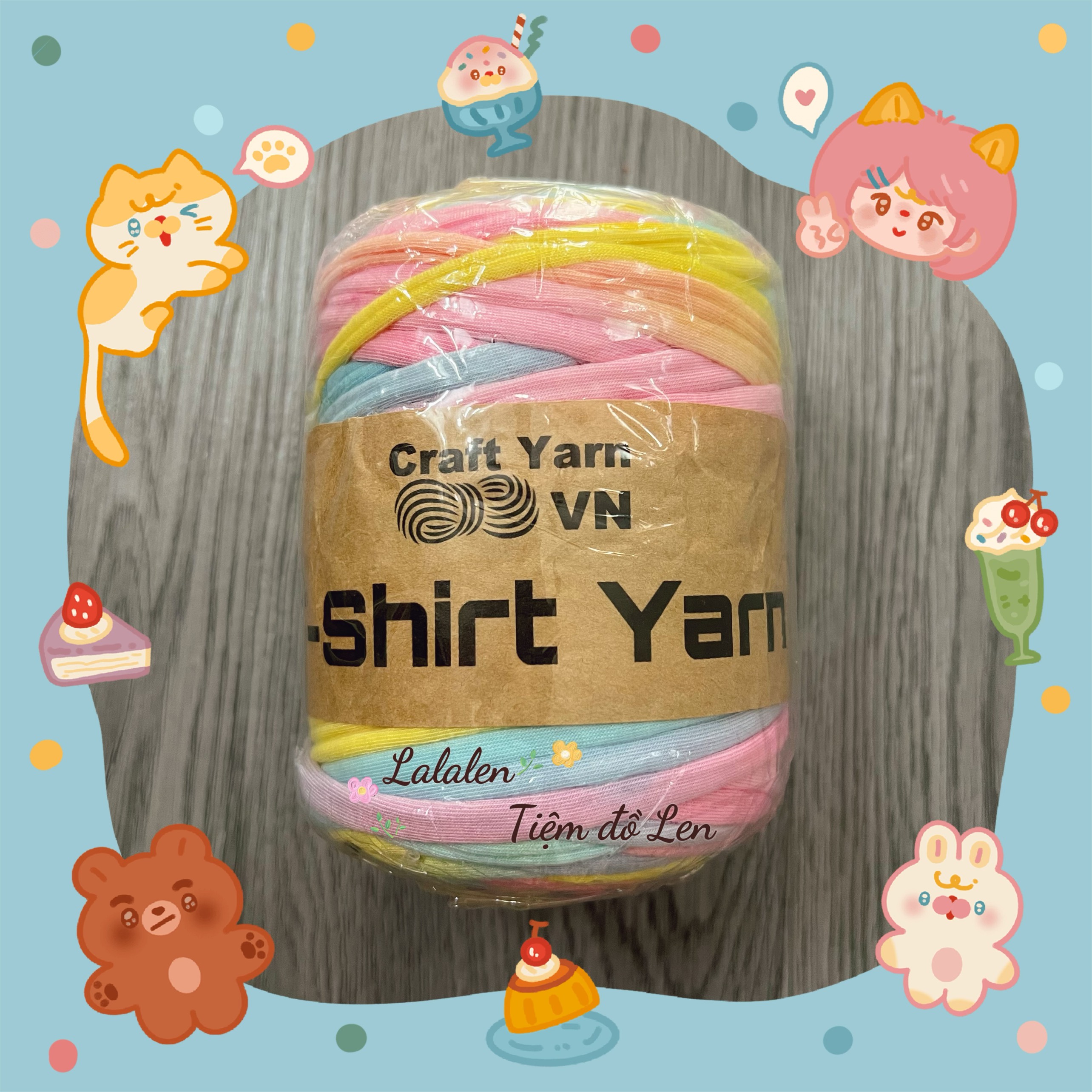 Sợi vải t-shirt loang - craft yarn việt nam - cuộn 250gr