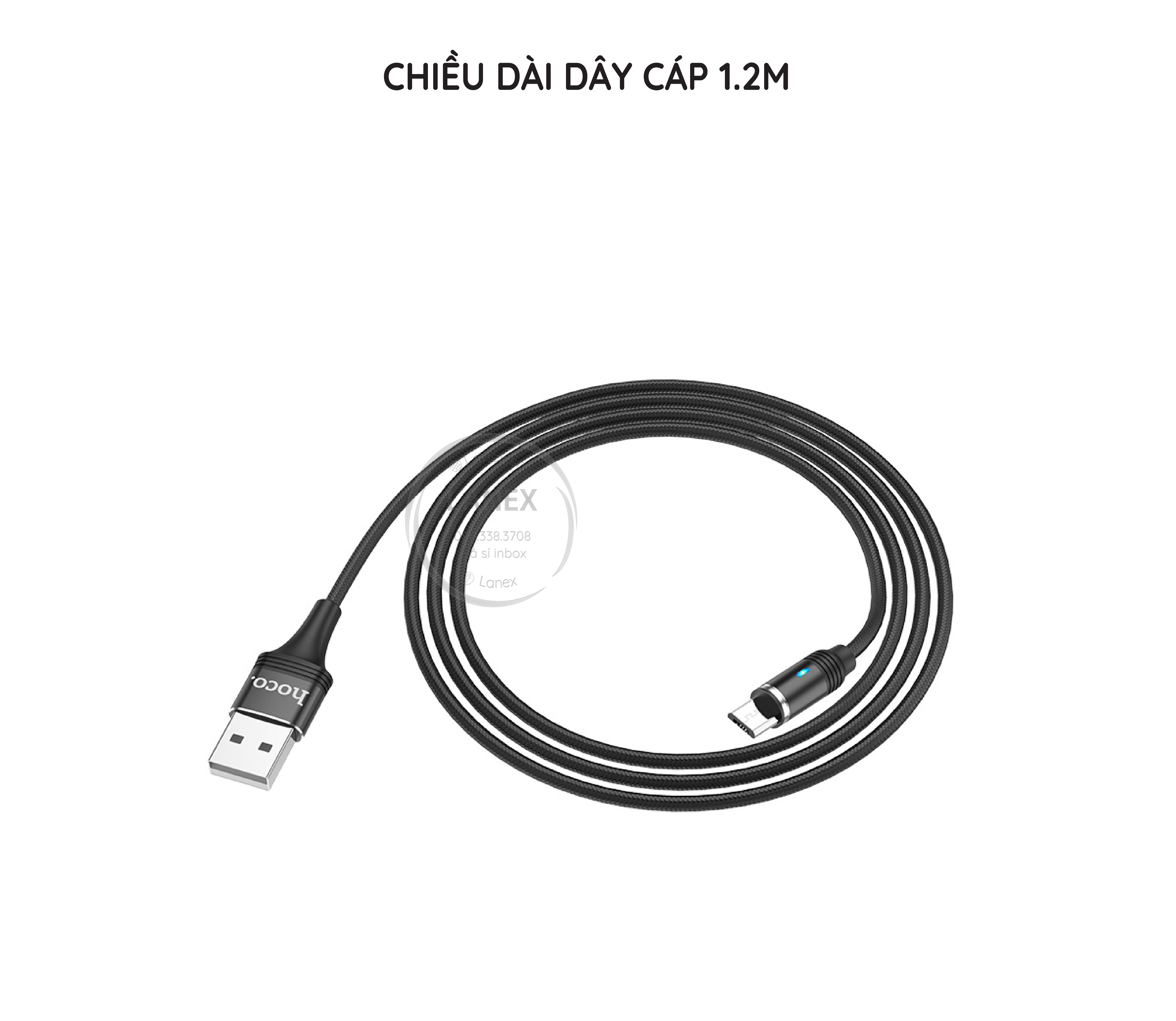 Cáp Sạc Nhanh Hoco U76 Dây Dù Nam Châm Micro Usb 2.4a Dài 1.2m
