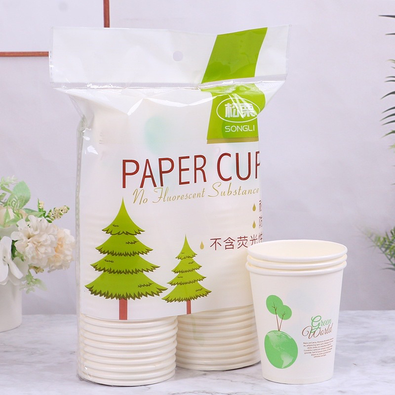 Set 50 ly uống nước dùng 1 lần 235 ml - set 50 cốc giấy uống nước dùng 1 lần