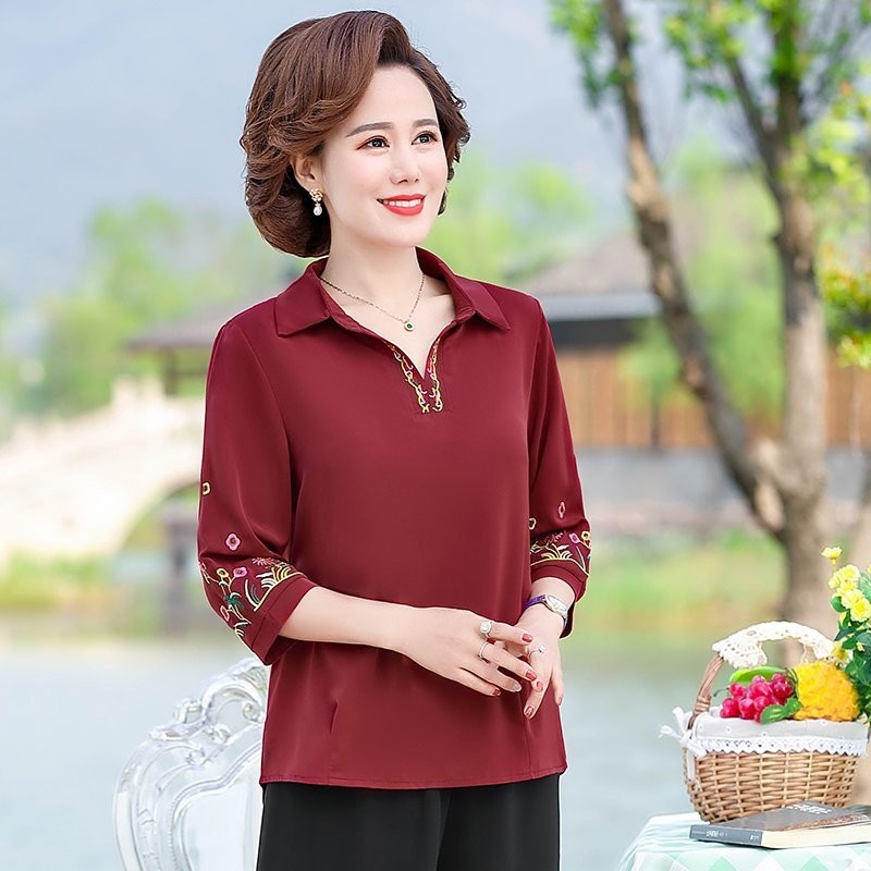 ÁO SƠ Mi thêu hoa tay- ÁO Sơ mi QC