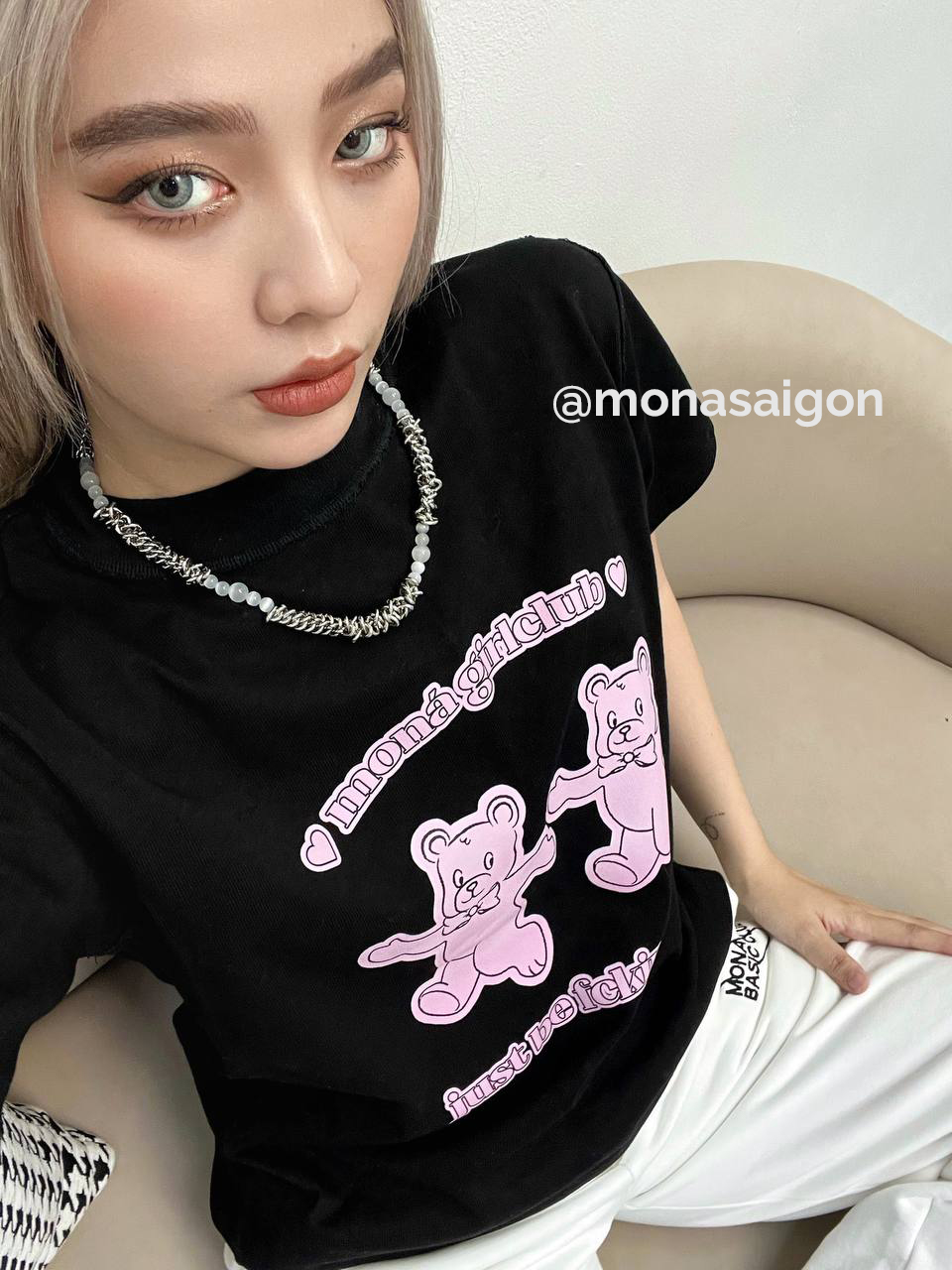 [VOUCHER 12%/149K] Áo thun baby tee MONÁ - GUMMY ĐEN