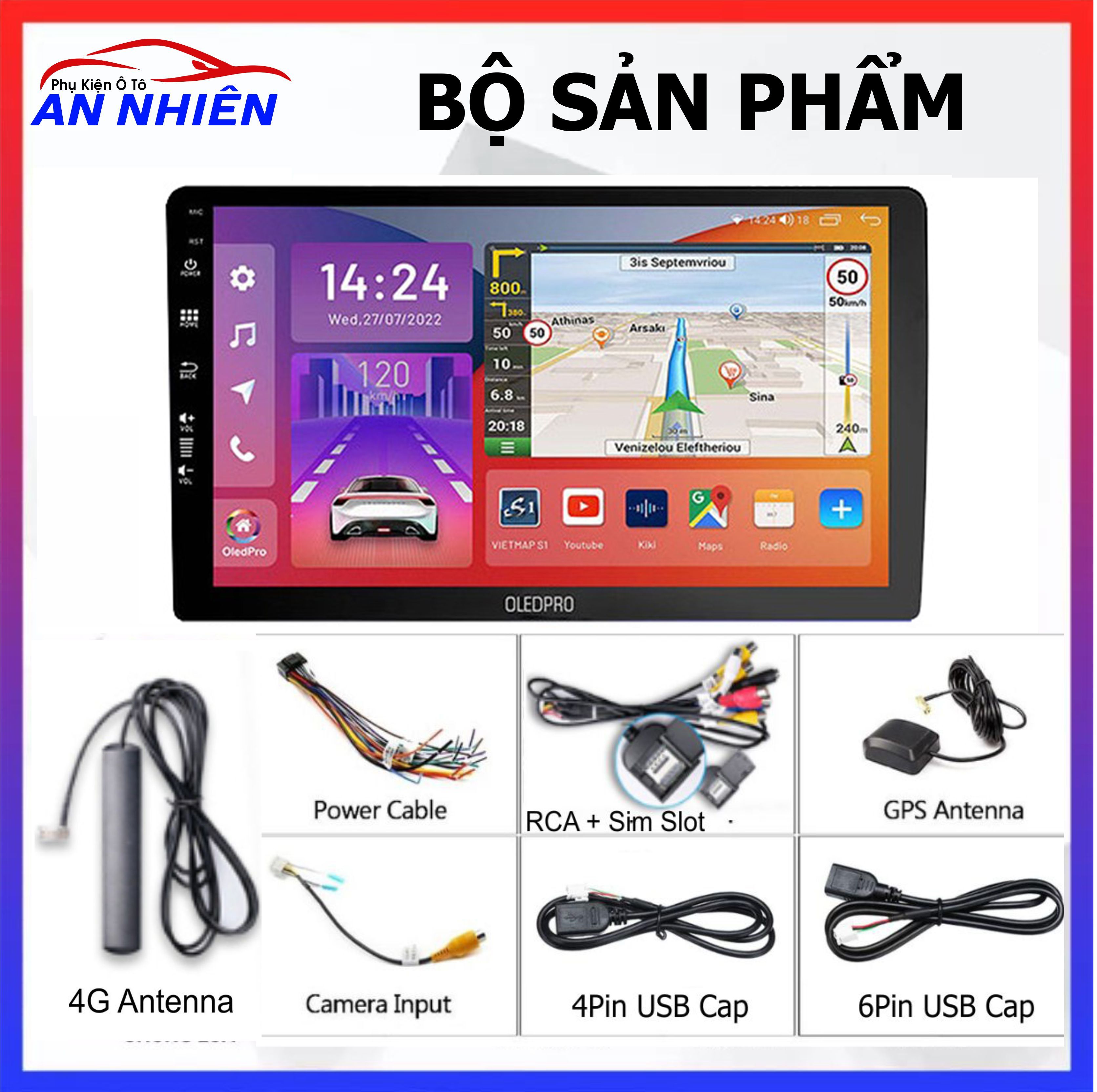 [Kho Hải Phòng] Màn hình Android OLEDPRO X4 9inch 10inch Cho Ô Tô Xe Hơi