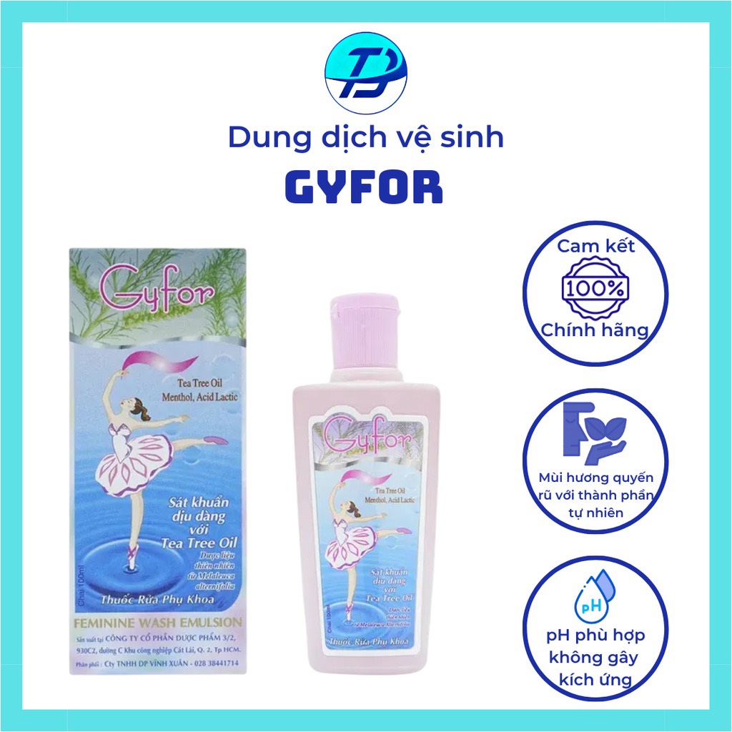 Dung dịch vệ sinh (Gel rửa phụ khoa) kháng khuẩn Thảo dược- GYFOR
