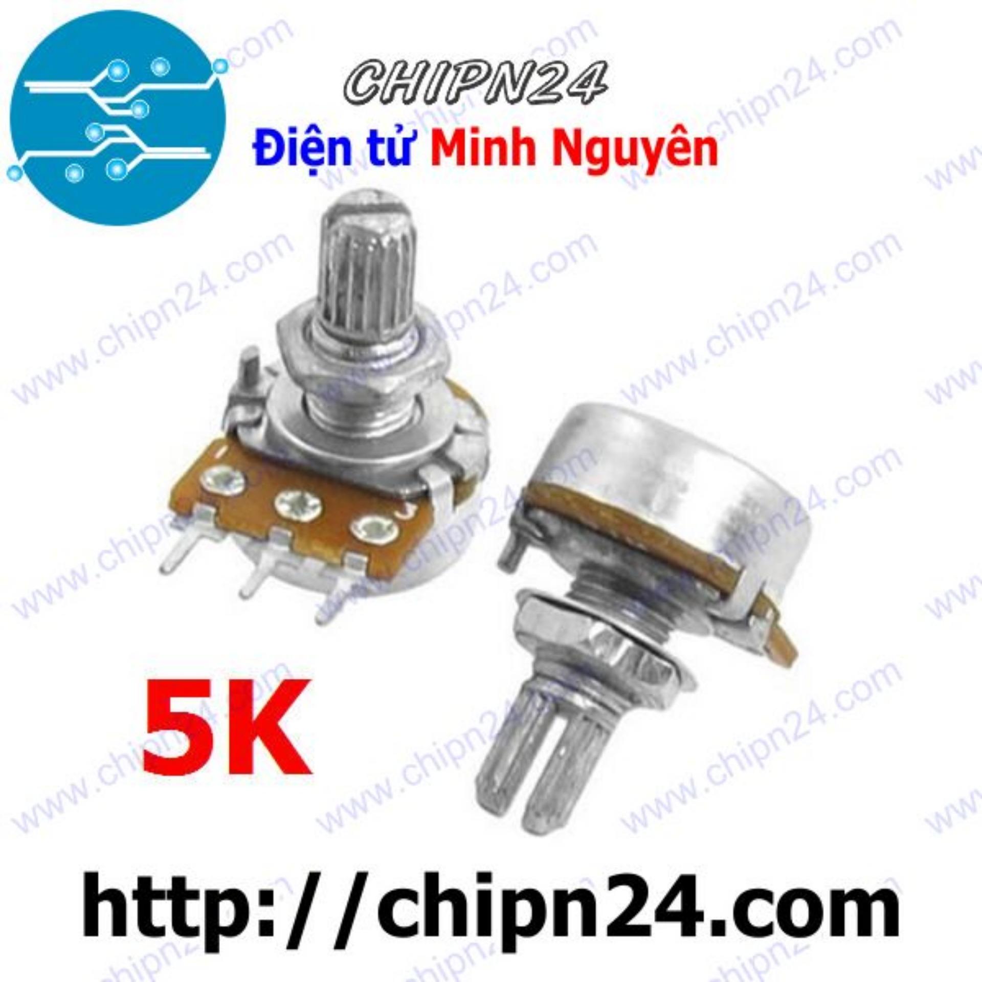 [3 cái] (F32) Biến trở Volume Đơn 5K WH148 (B502 502 Trục dài 15mm 3 chân)