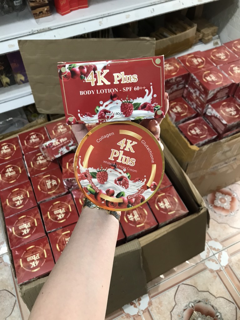 [Ảnh thật] KEM BODY 4K PLUS ĐỎ THÁI LAN CÓ HẠT TINH THỂ