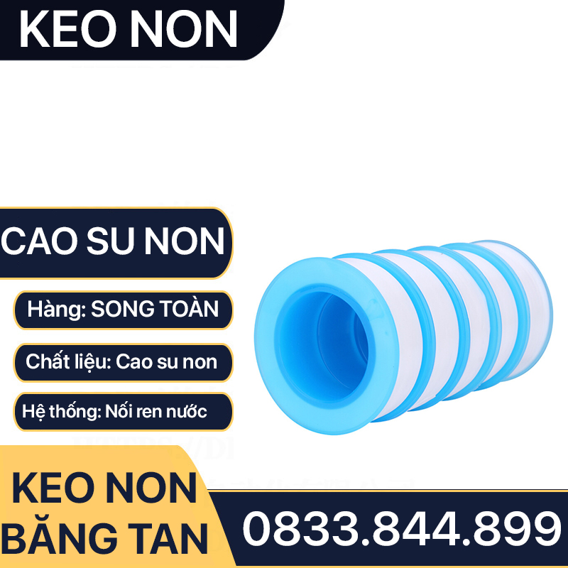 Keo Non Nối Ren, Cuộn Cao Su Non Quấn Chèn Ren Chống Rò Rỉ Tombo Màu Xanh Hoặc Vàng - Dài 10 mét 1 cuộn