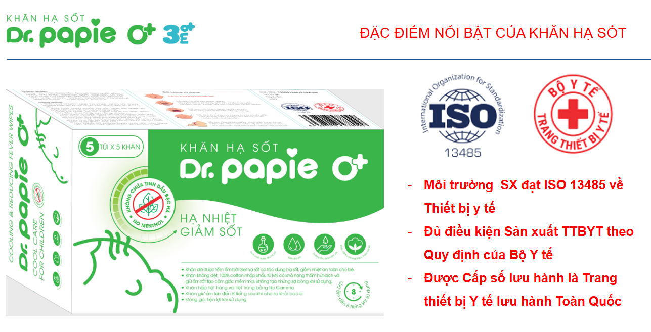 Khăn hạ sốt Dr. Papie