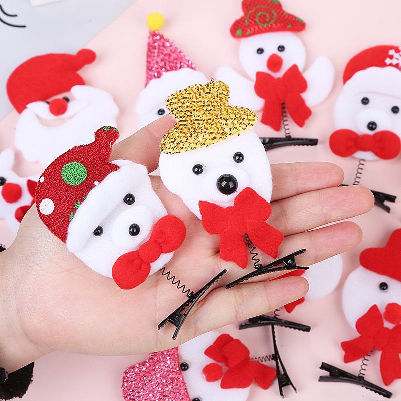 CC84 Cài tóc băng đô bờm tóc nữ GIÁNG SINH NOEL lò xo dễ thương