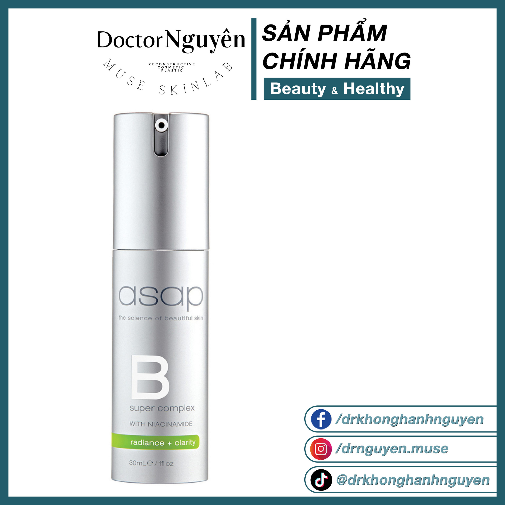 [HÀNG NHẬP KHẨU] Tinh Chất Cấp Ẩm Chống Lão Hóa ASAP Super B Complex (30ml)