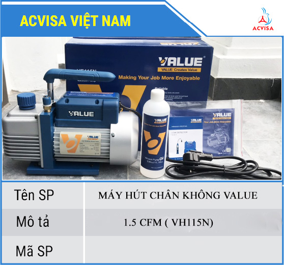 Máy Hút Chân Không VALUE Model VH115N (1.5 CFM)