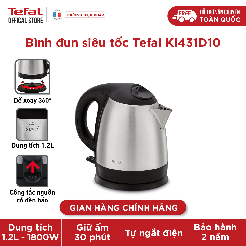 [HÀNG TẶNG KHÔNG BÁN] Ấm đun nước siêu tốc Tefal KI431D10 - 1800W 1.2L