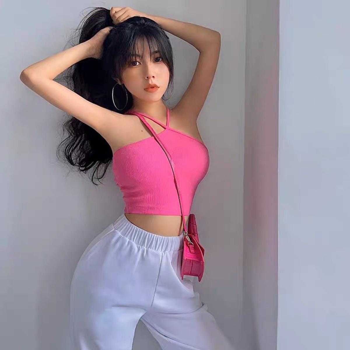 Áo Croptop Yếm Chéo Cổ (Mảnh) - A5235